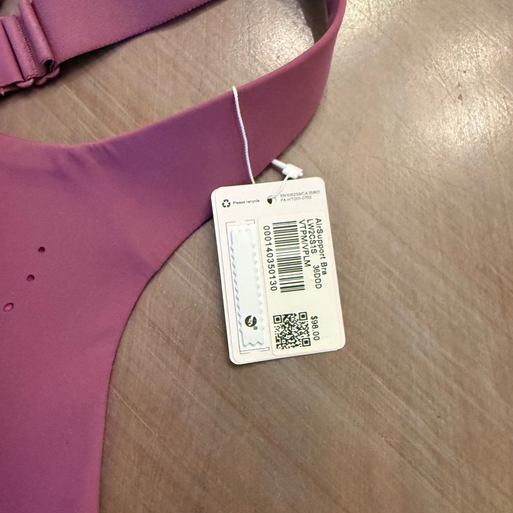 NWT 36DDD Lululemon Air Support Bra - Vintage Plum/Vivid Plum - Picture 4 of 6